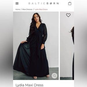 Baltic Born • Lydia Black Long Sleeve Maxi Dress • Small